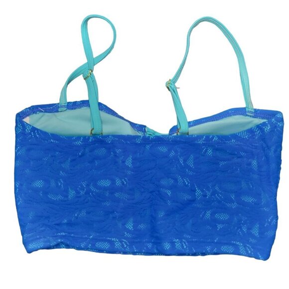 Raisins Long Line Bikini Top Size Small Blue NWT - Picture 4 of 6